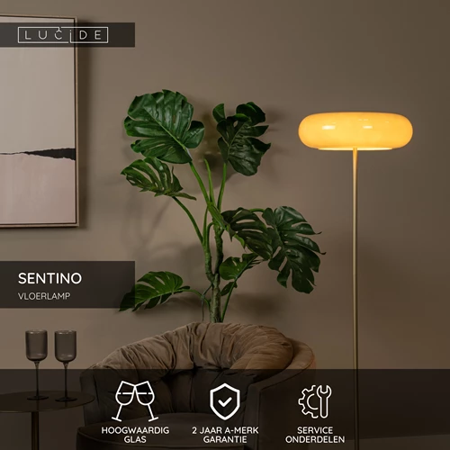 Lucide SENTINO - Vloerlamp - Ø 40 cm - 3xG9 - Taupe - USP